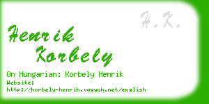 henrik korbely business card